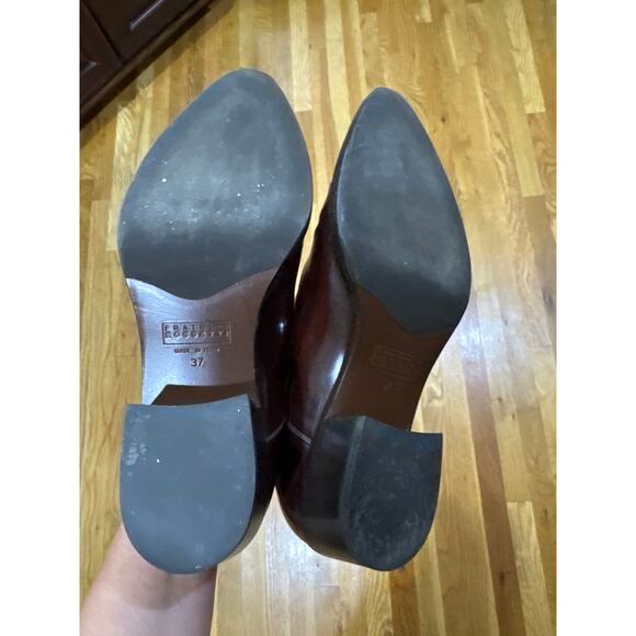 Fratelli Rossetti Women's Block Heel Pointed Toe Lace Up Oxfords Red Leather 37 - Picture 9 of 9